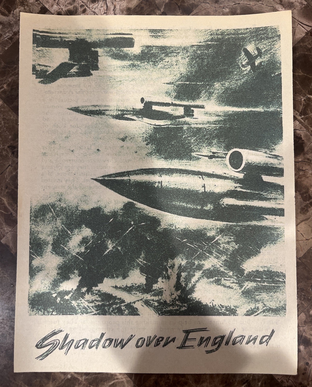 1944 WWII German Propaganda Leaflet “Shadow Over England” V-1 Rocket