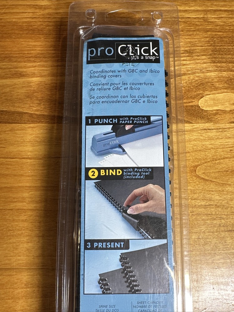 ProClick Modular Binding System Black Spines 5/16” 25 spines in package NEW