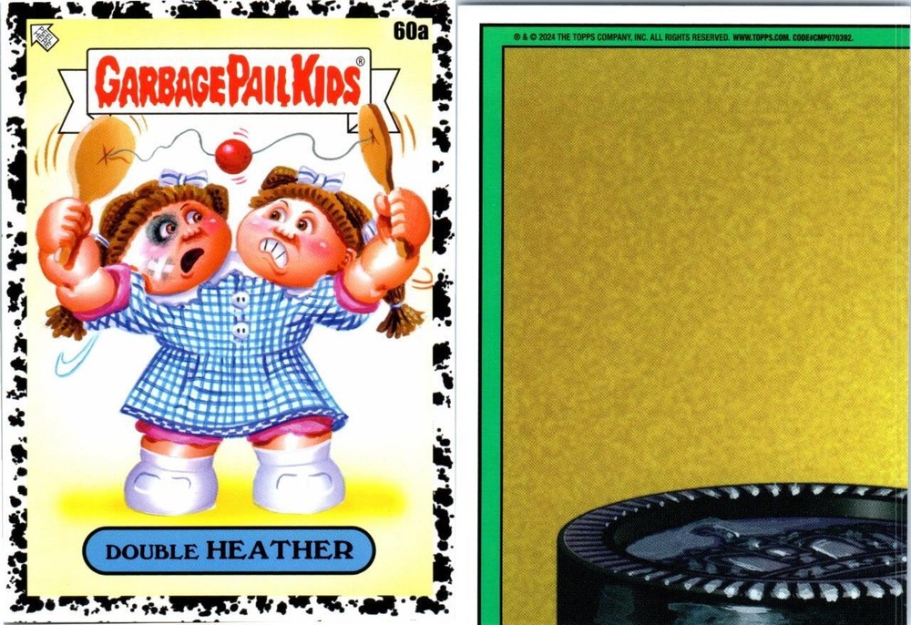 2024 GARBAGE PAIL KIDS KIDS AT PLAY - BLACK PARALLEL CARD 60a Double Heather