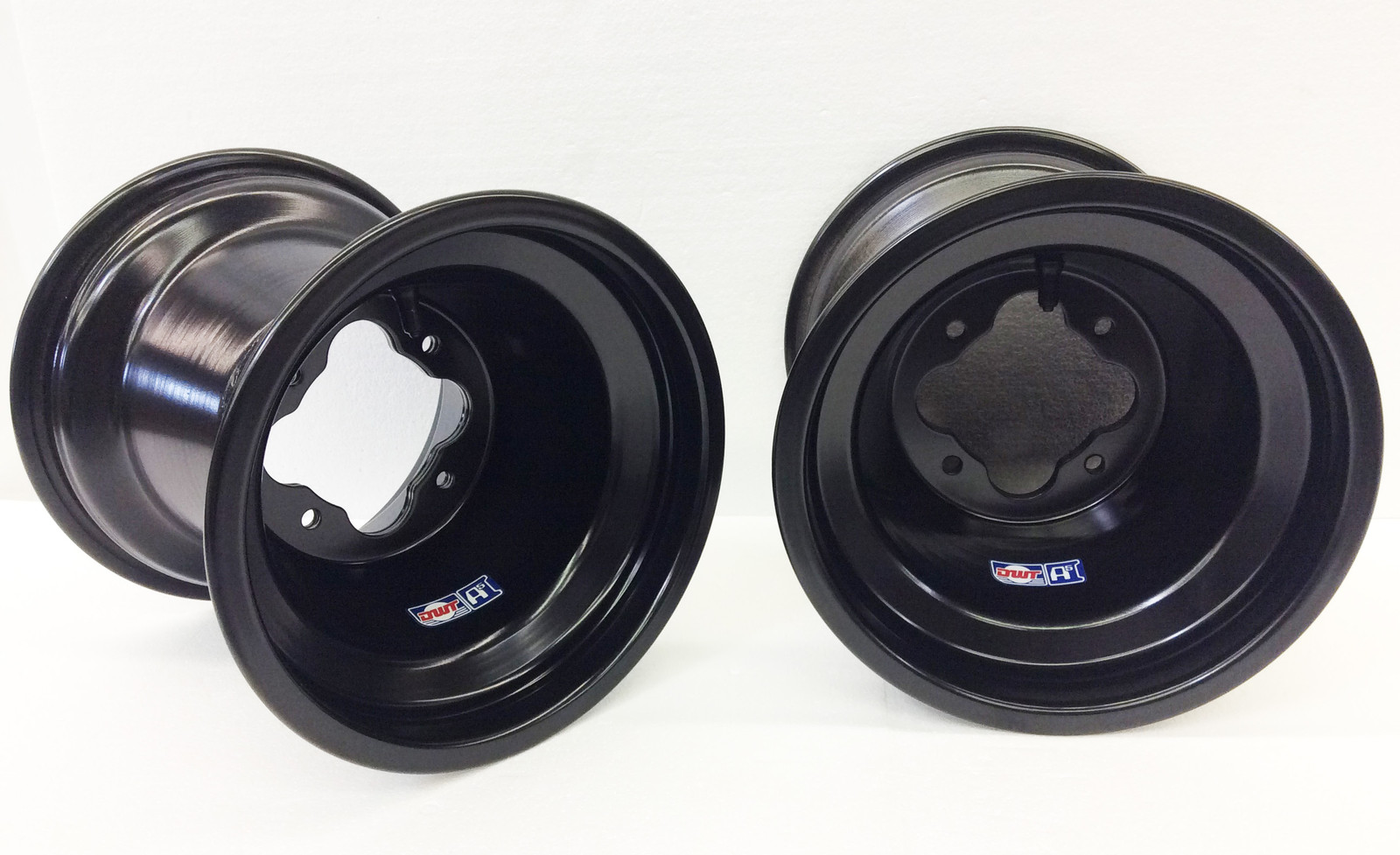 DWT Black A5 Rolled Lip Rear Wheels Rims 10" 10x10 5+5 4/115 Banshee YFZ Raptor