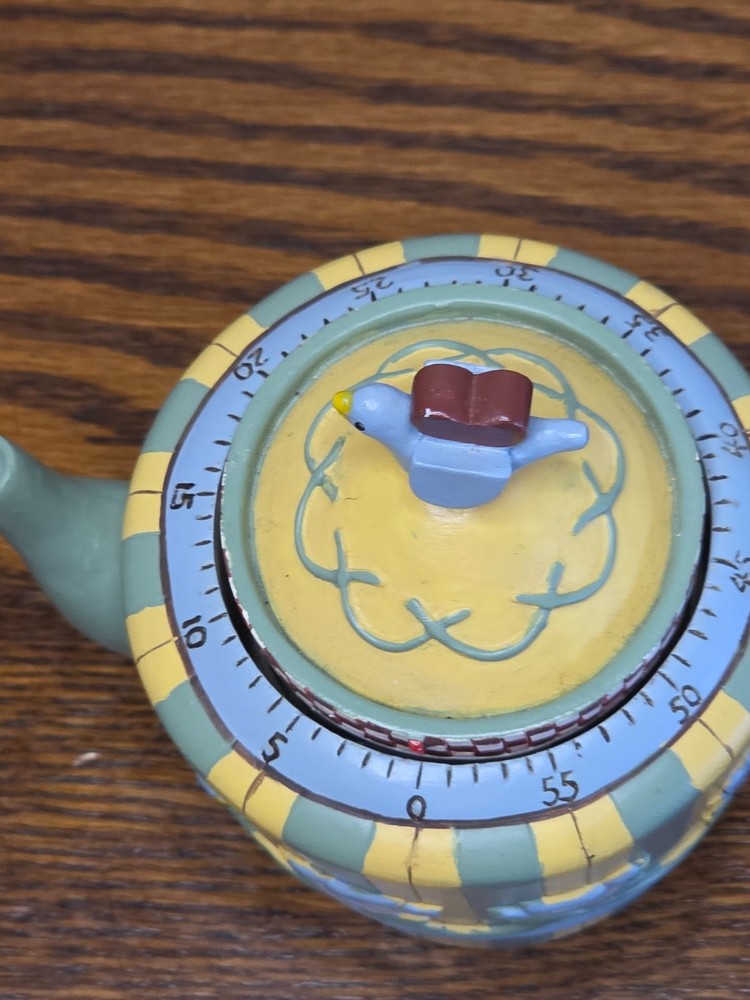 Vintage Boston Warehouse Teapot Kitchen Timer with Bird Design