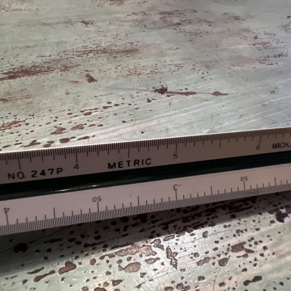 Alvin 247P 12" Triangular Drafting Engineer Scale Ruler Tri-Color EUC