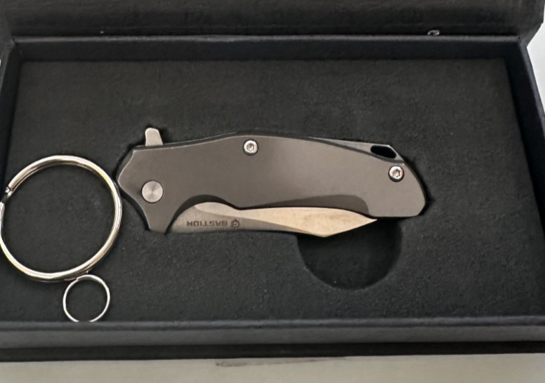 BASTION EDC Braza Bro Stainless Scale D2 Blade Knife Gray Folder