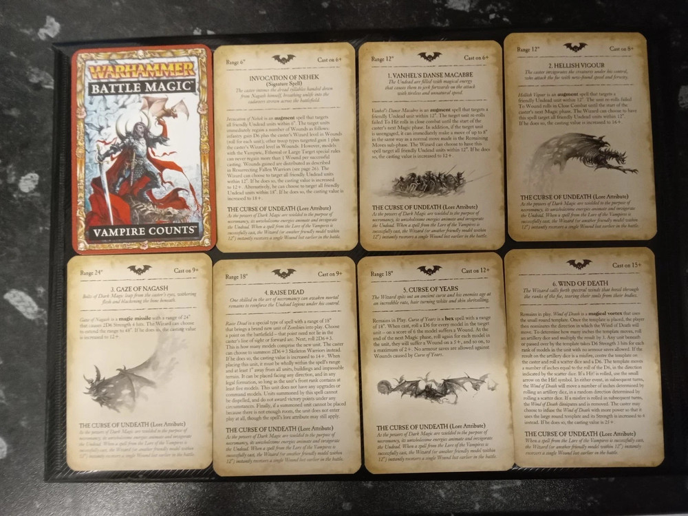 Warhammer Battle Magic Vampire Counts 8th Edition Spell Cards Spells WFB OOP