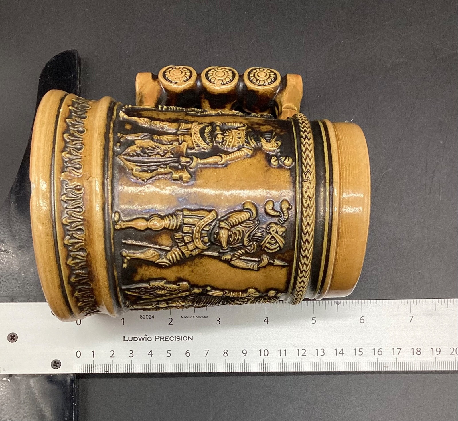 Vintage Gerz Stoneware W.Germany Beer Stein/Mug w/Men in Armor