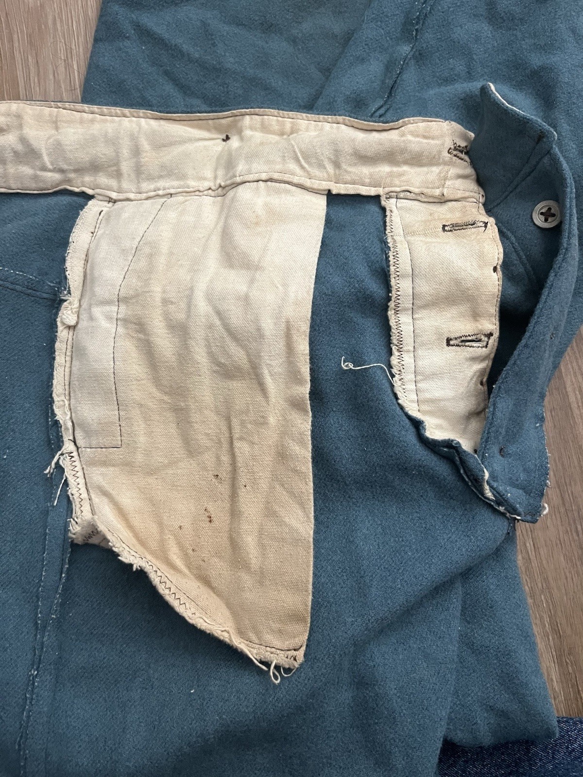 Vintage Repro Civil War Uniform Union Wool Trousers Sky Blue & Striped Shirt