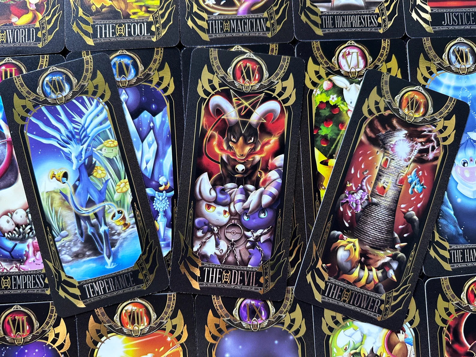 Pokemon (pocket monster) 78 tarot card deck - gold foiled - Poke Box