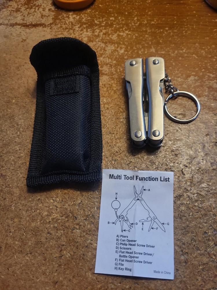 Camp/Hike? Survival Stainless Steel Multi Tool/Plier -9 Function W/Case - NEW!