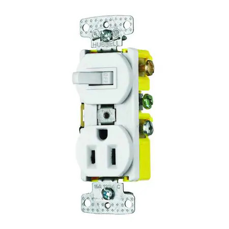 Bryant Rc108w Combination Device, White, 120Vac/125Vdc