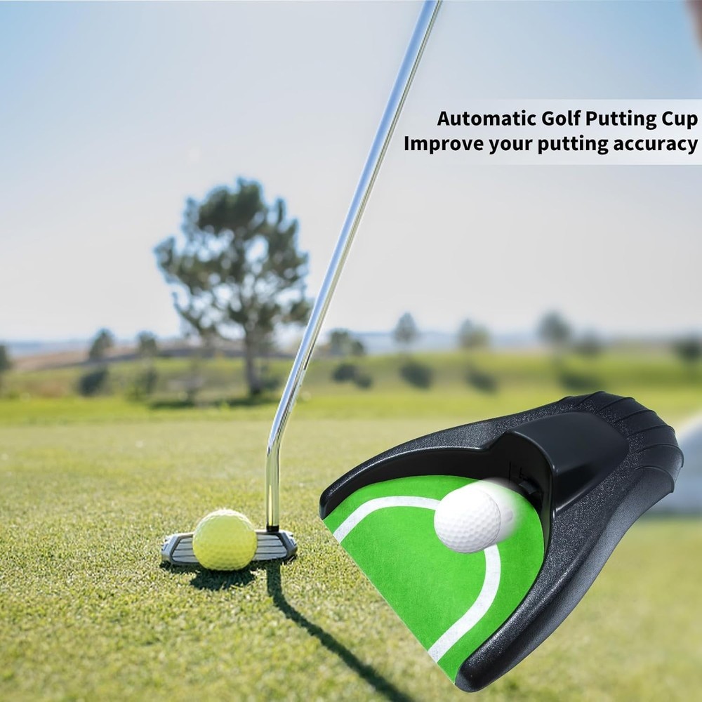 Putting Machine with Ball Return, Golf Putting Cup Golf Training Aid for Indo...