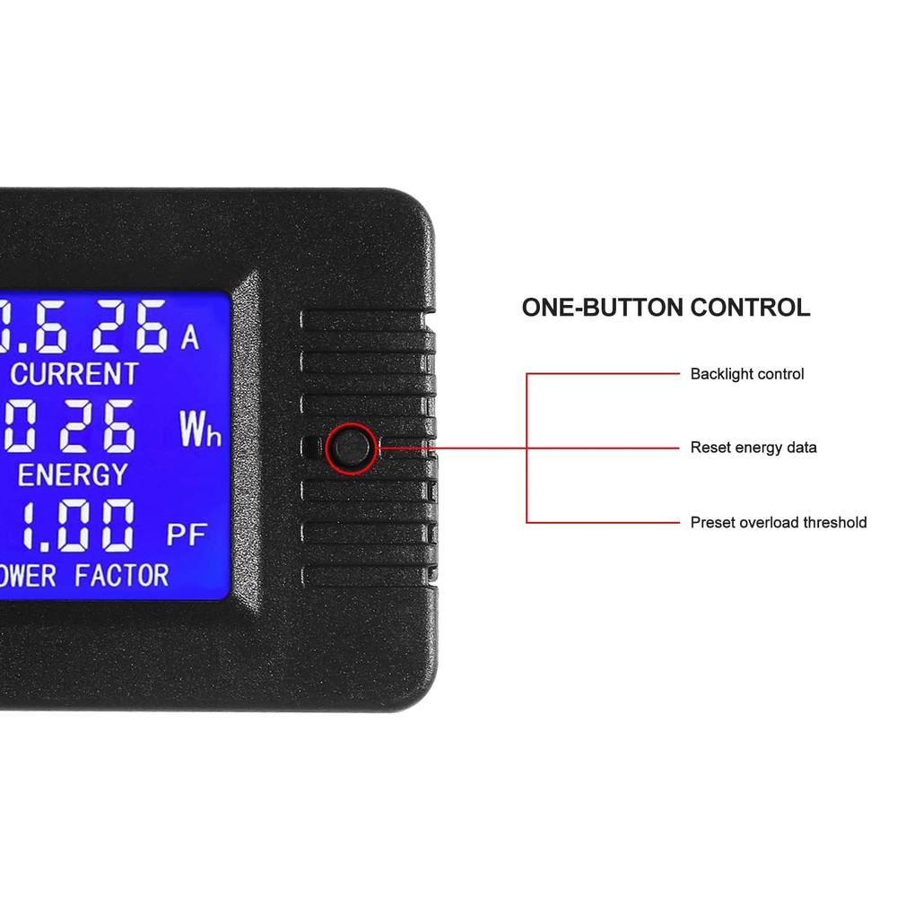 AC Digital Meter 80-260V 100A LCD Display Multimeter Ammeter Voltmeter