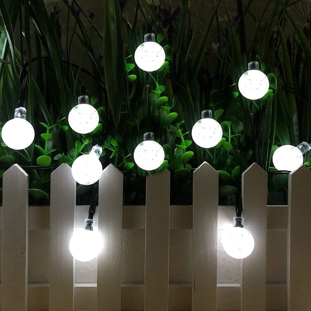 33FT 100LED Outdoor Solar Globe String Lights Bubbles Ball 8 Modes Yard Light