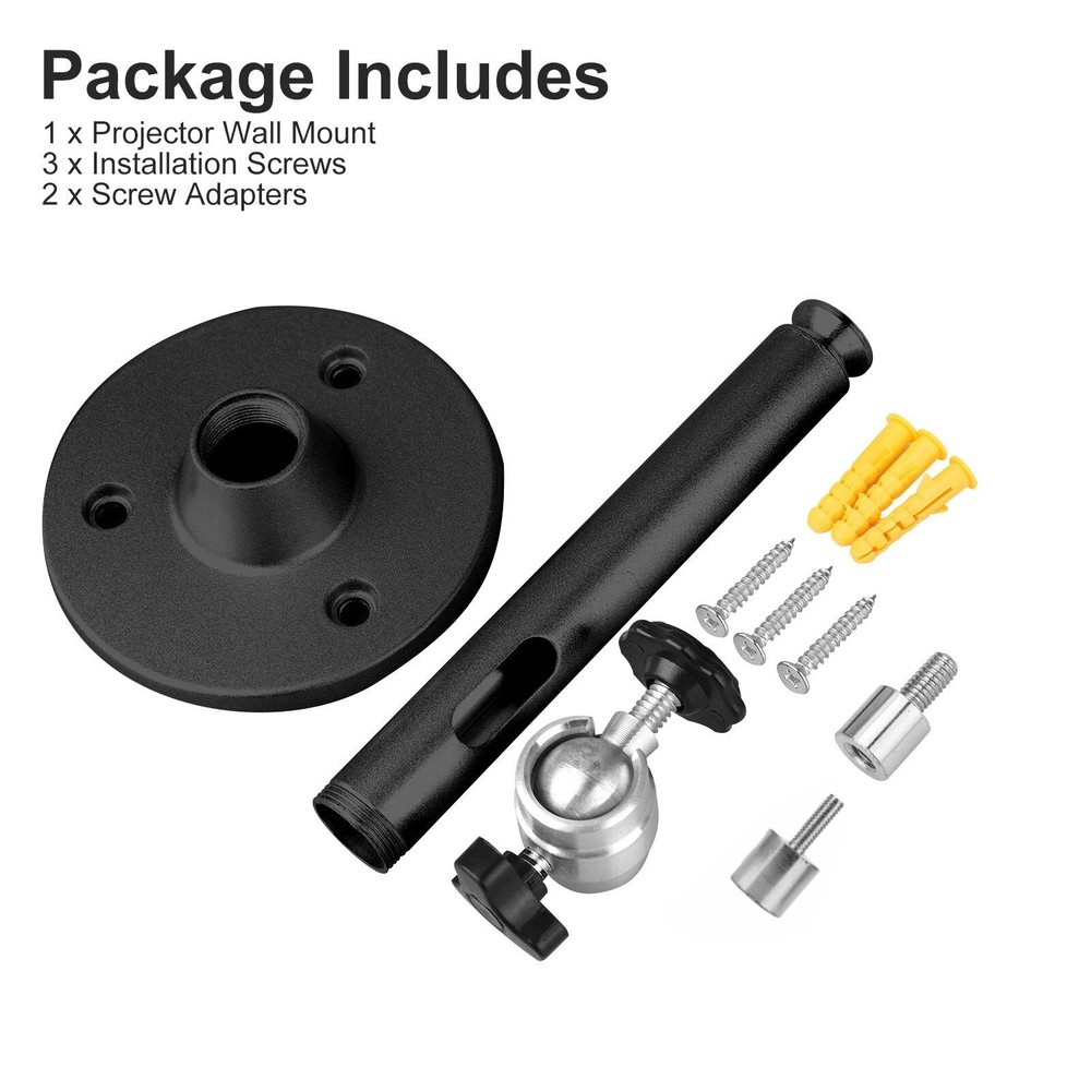 Black Universal Mount for Mini Projector and Digital Camera with 3 Adapters