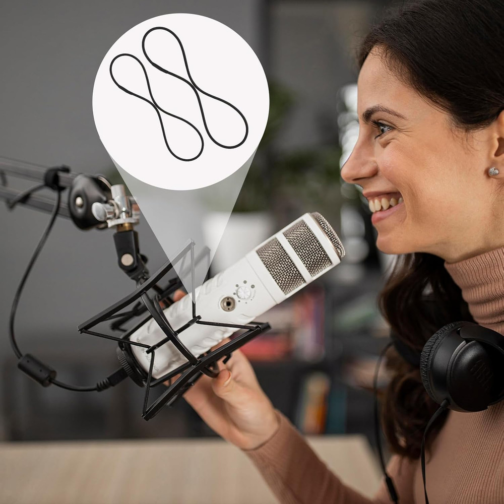 8PCS Microphone Shock Mount Rubber Bands Universal Elastic Replacement