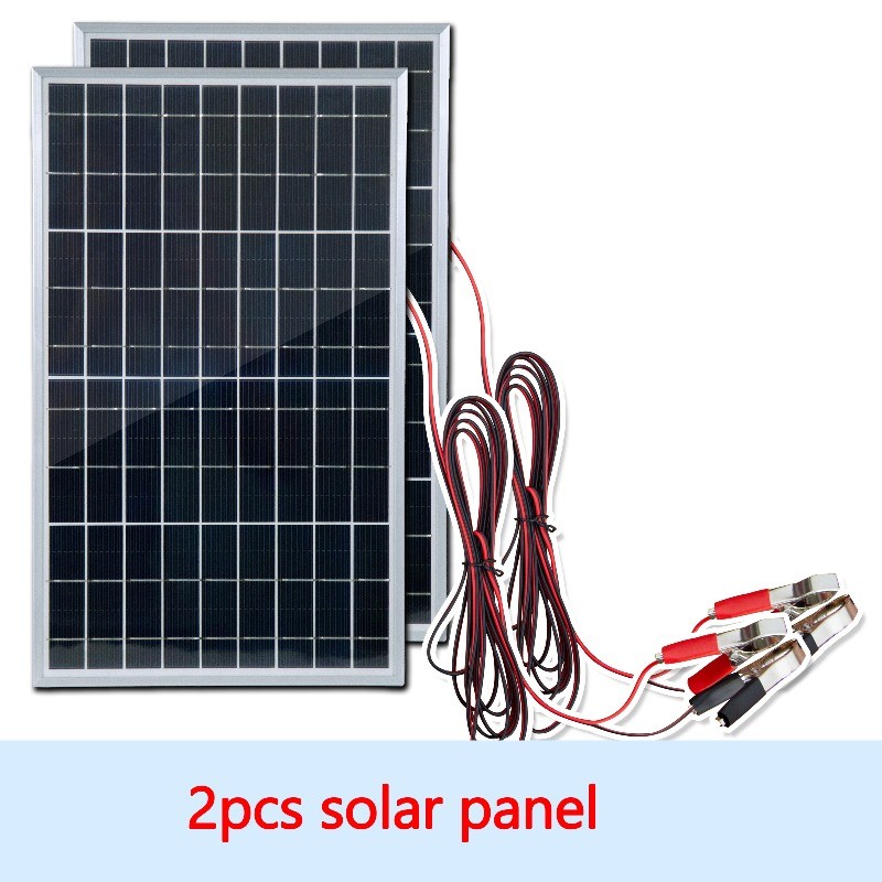 Solar Panel 1 or 2 with Charge Controller Portable Kit for Camping Off Grid