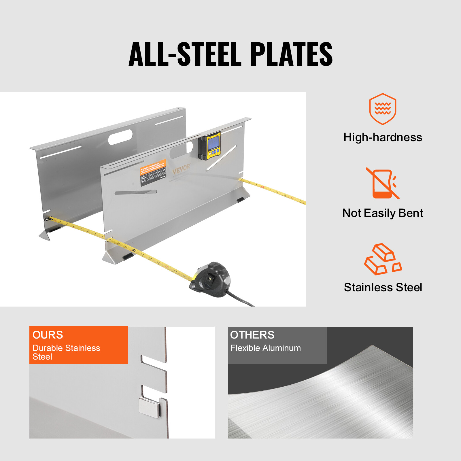 VEVOR 6 Wheel Alignment Tool Camber/Caster/Toe Gauge 0.1° Toe Plates 2 Measuring