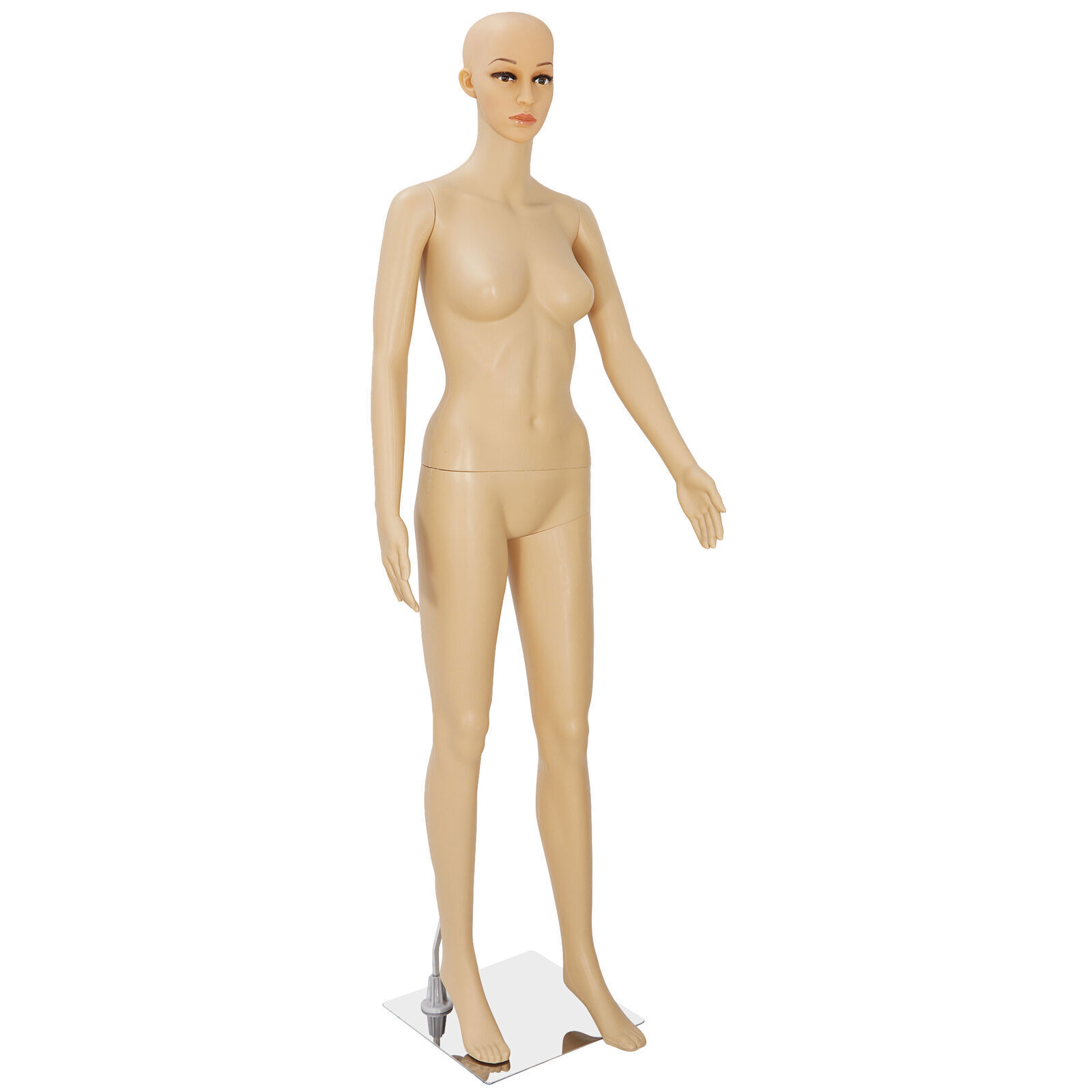 Mannequin Full Body Female Dress Form Realistic Display Head Turn Model w/ Base