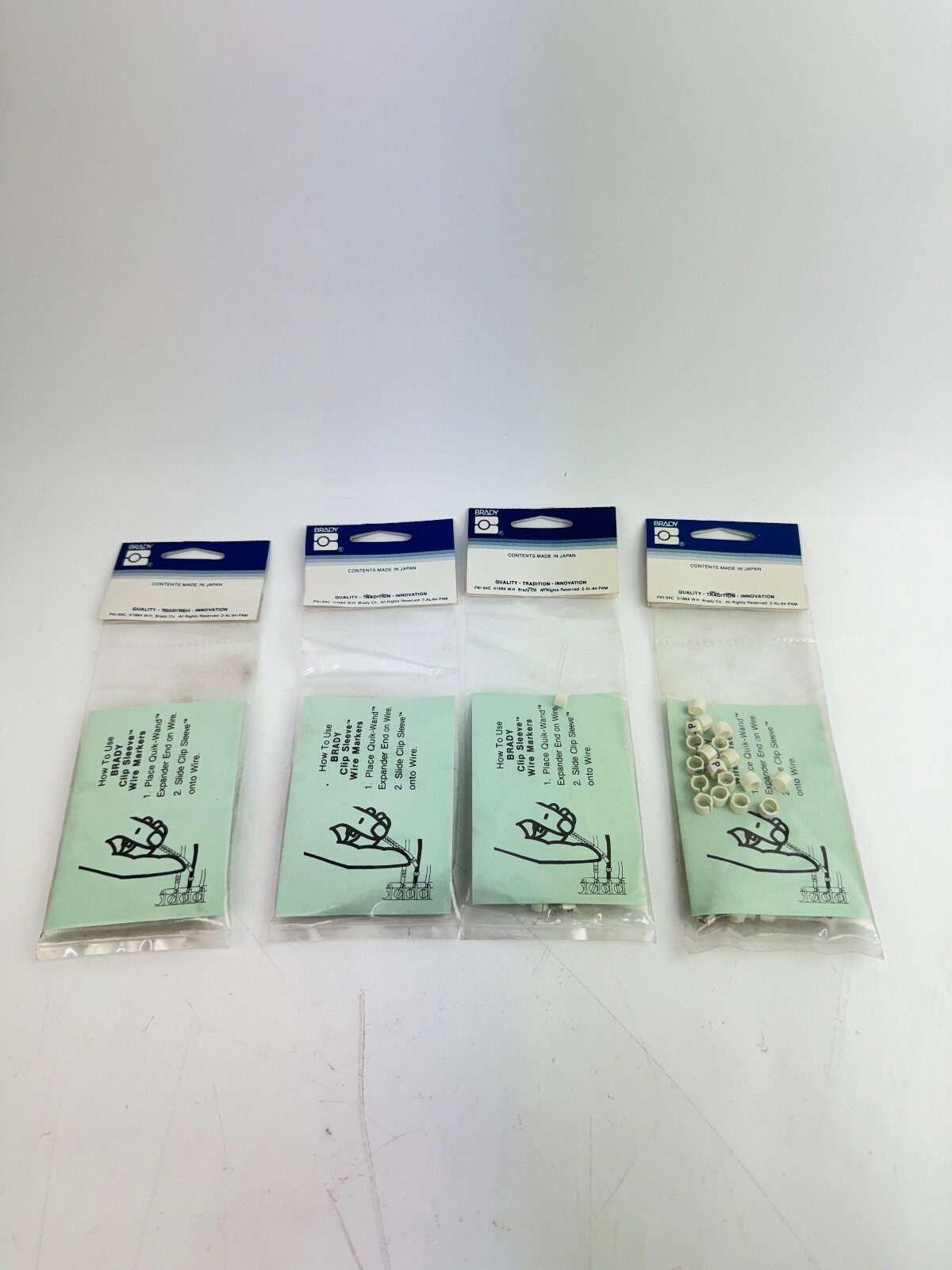 BRADY SCN-23-P CLIP-SLEEVE WIRE MARKERS *LOT OF 4 BAGS*