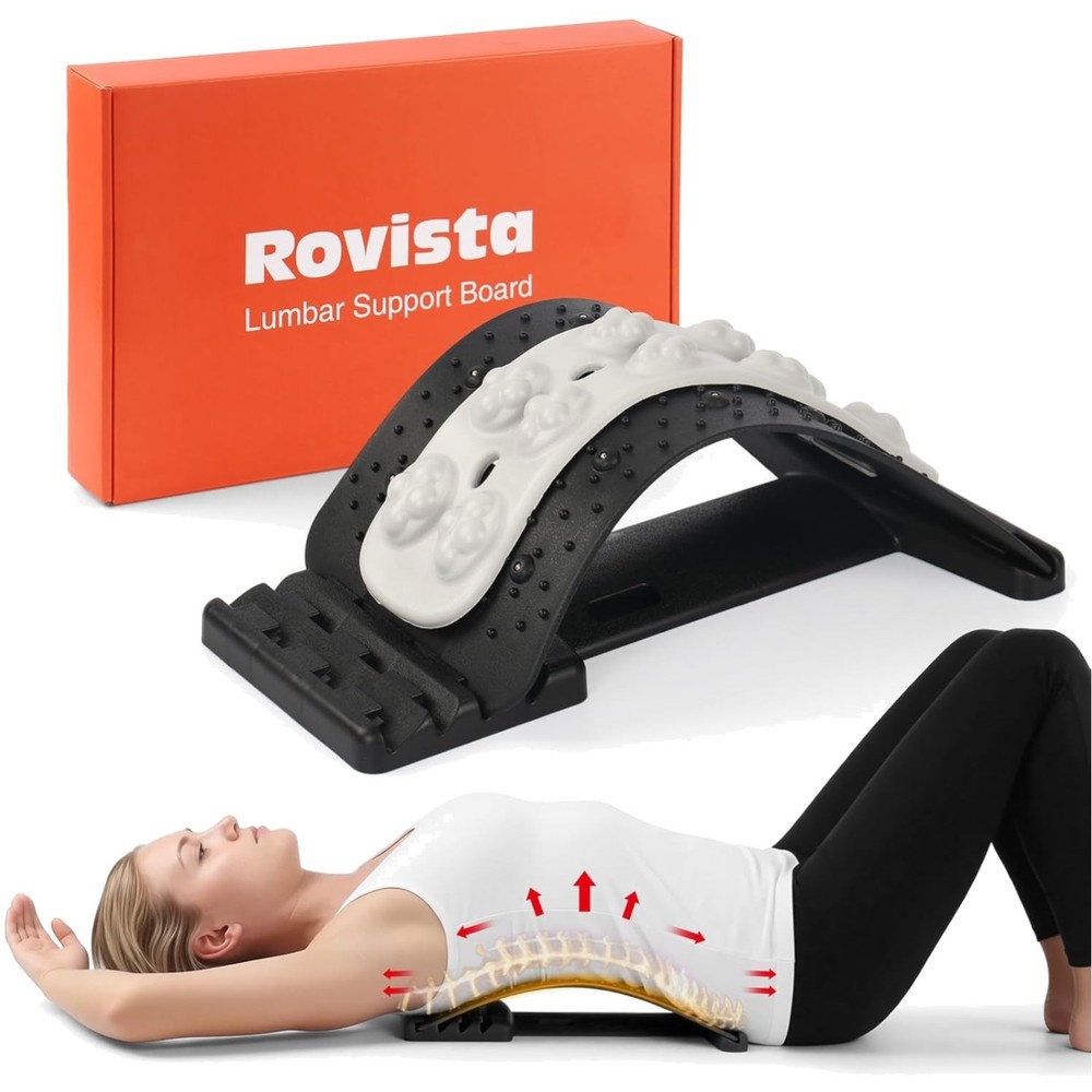 Back Stretcher for Lower Back Pain Relief – 4-Level Adjustable Lumbar Support...