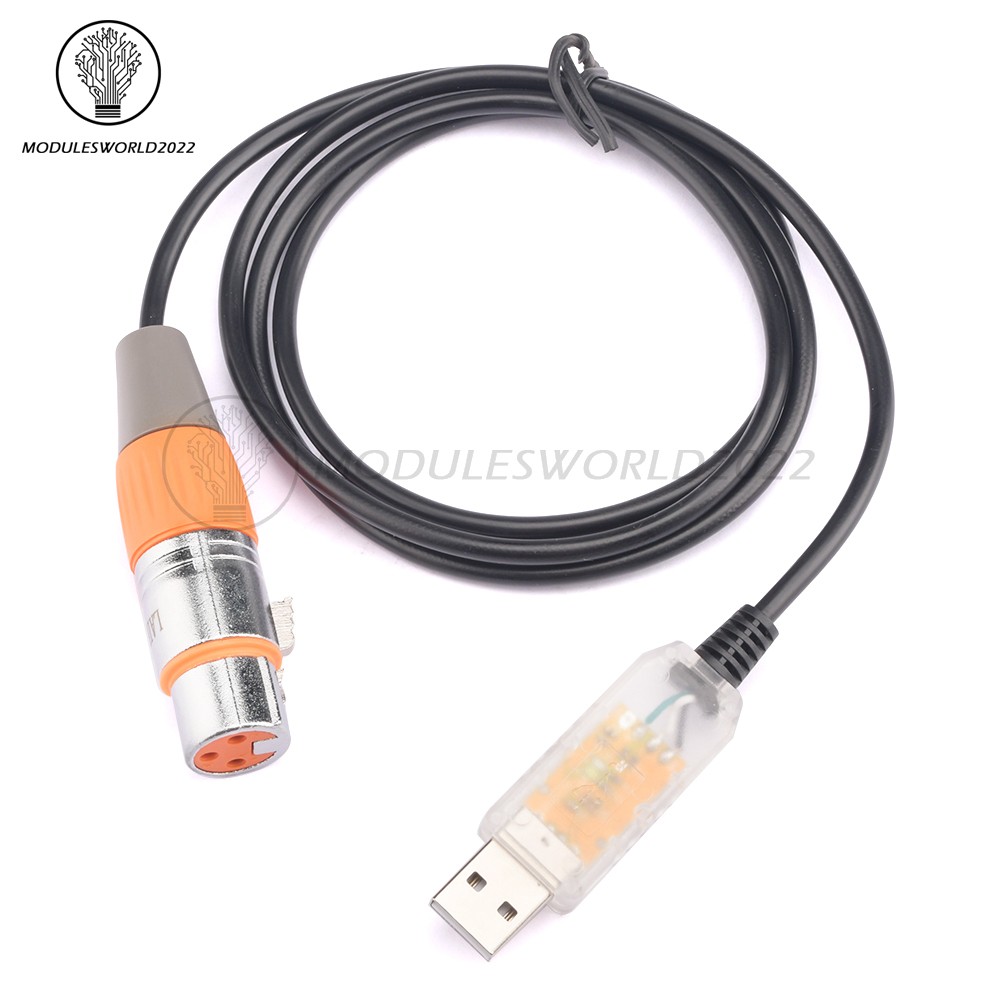USB to DMX Interface Adapter Cable Stage Light PC DMX512 Controller Dimmer DMX