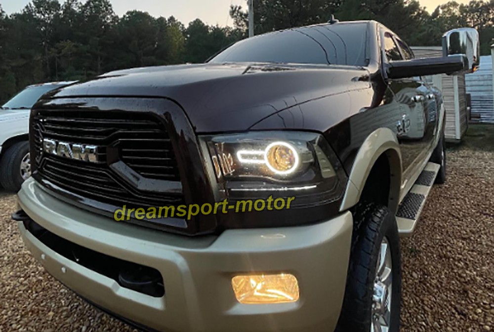 Front Grille For 2010-2018 Dodge Ram 2500 3500 Grill Mesh Gloss Black W/Letters