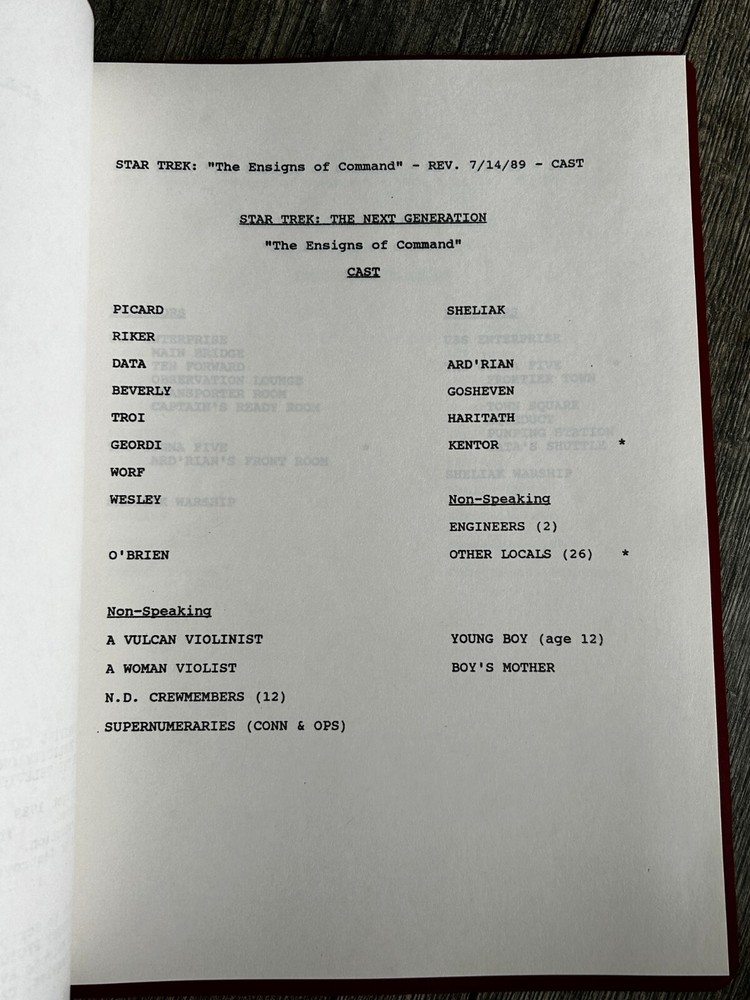 STAR TREK Script The Next Generation Ensigns Of Command 3rd Revised Final Draft