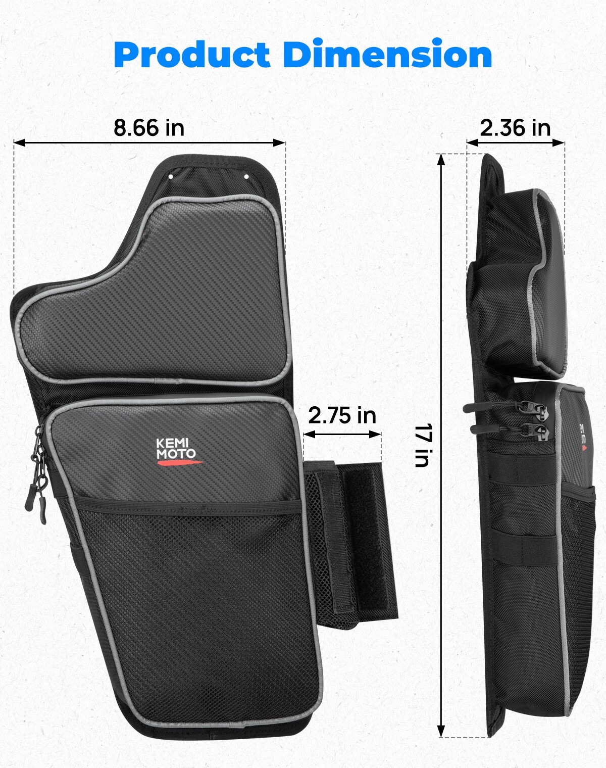 UTV Front Lower Door Bags W/Knee Pad For Polaris General 1000 / 4 1000 2016-2024