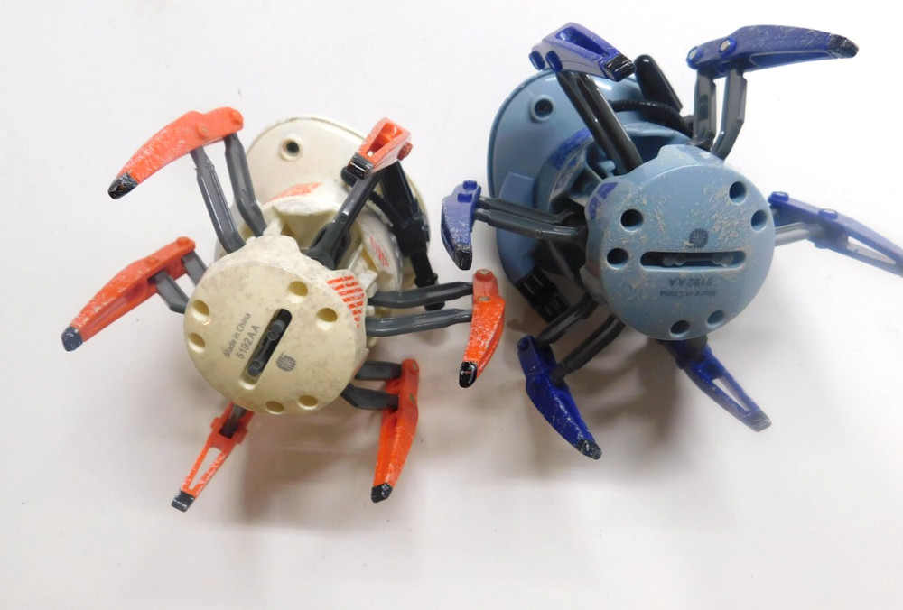 (2) HEXBUG Battle Spider Blue and Orange No Remote, Untested