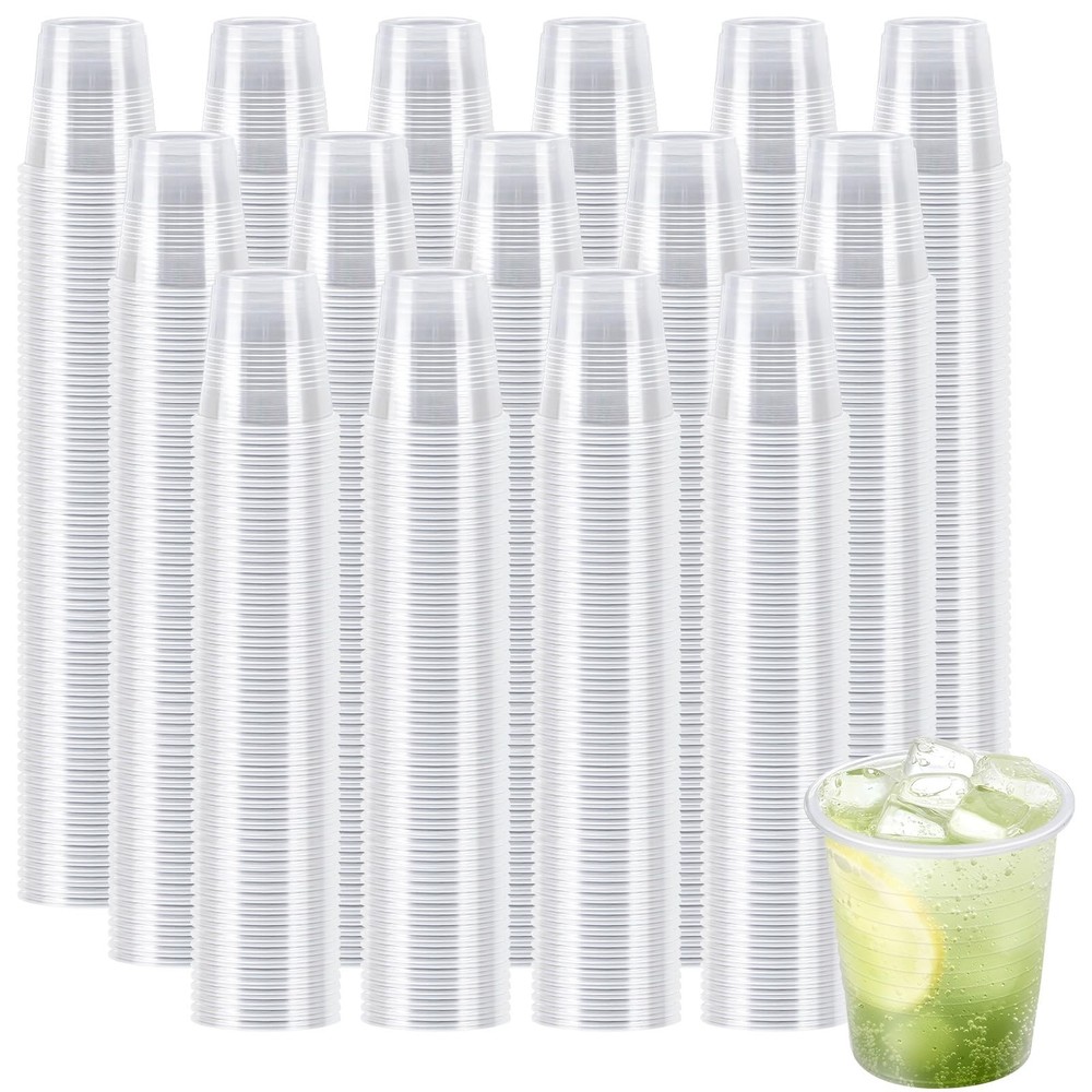 Clawsoff 1500 Pack 3 oz Plastic Cups, Clear Disposable 3oz-1500,