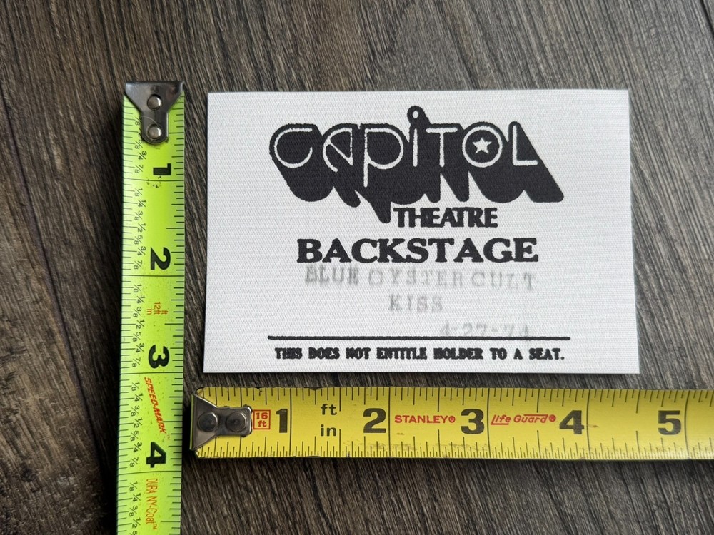 KISS Pass Debut Tour Capitol Theatre Apr27 1974 Ace Frehley B-day Vintage Aucoin
