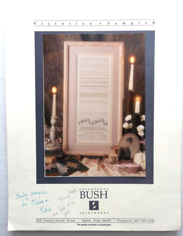 Shepherd's Bush VICTORIAN SAMPLER Cross Stitch Chart - 1990