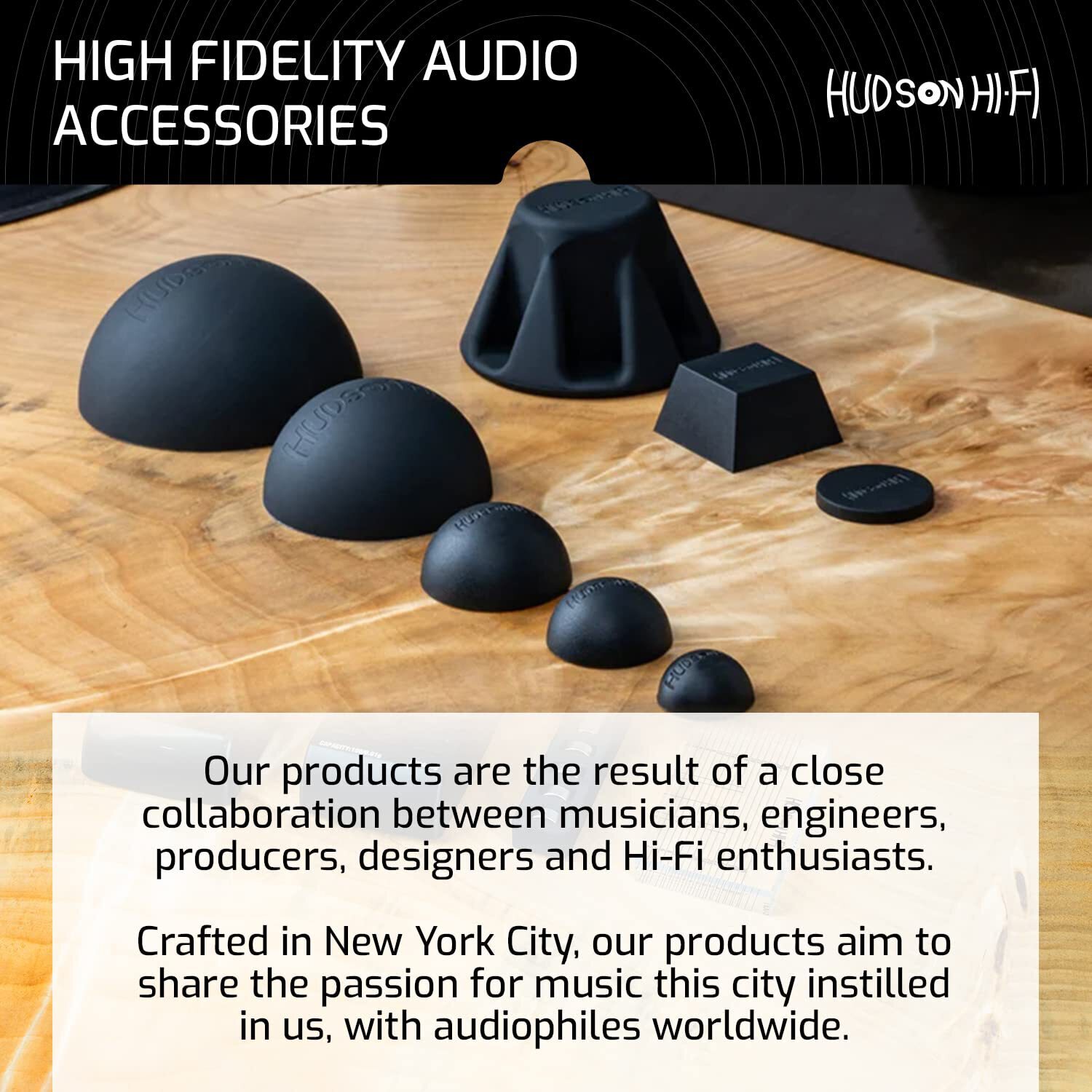 Hudson Hi-Fi Platinum Silicone Hemisphere Non-Skid Isolation Feet w/ Adhesive