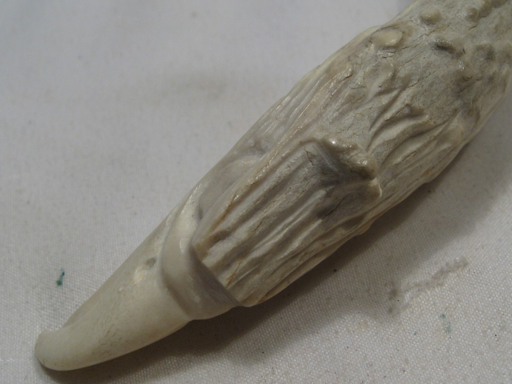Custom Handmade Antler Handle Eagle Head Fixed Blade Knife. #1