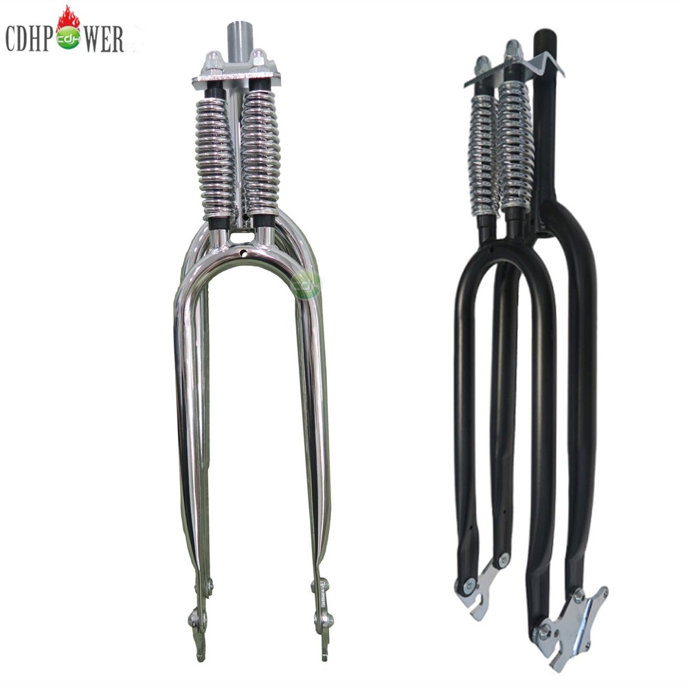 26" Springer Fork 1" Threaded - Cruiser Chopper Bike Dual Spring Classical Fork