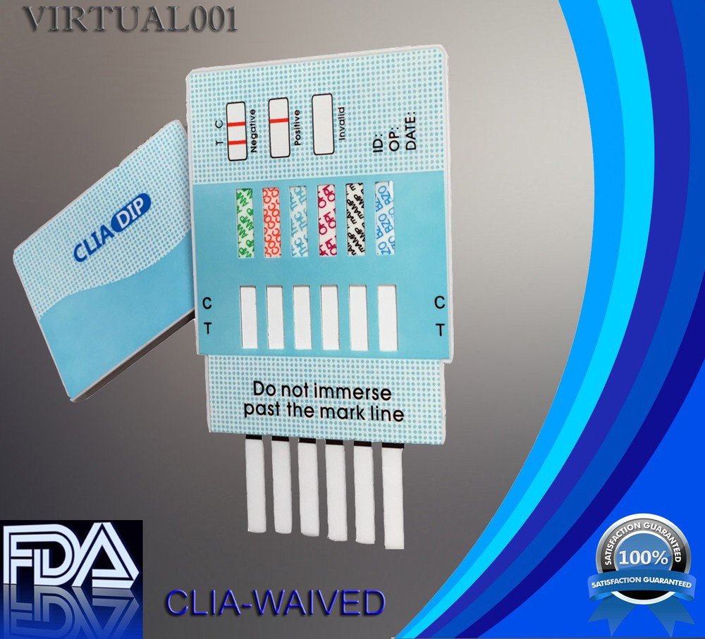 (100 pack) 6 Panel Urine Multi-Drug Test Dip Card