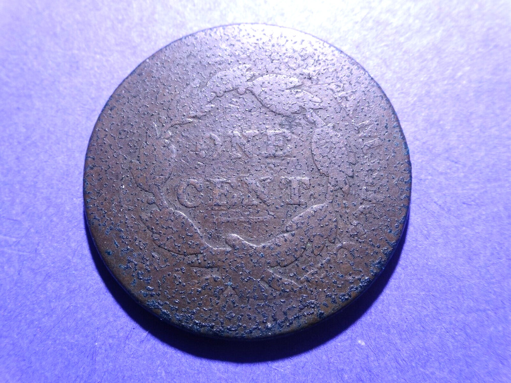 1826 Coronet Head Large Cent AG graffiti