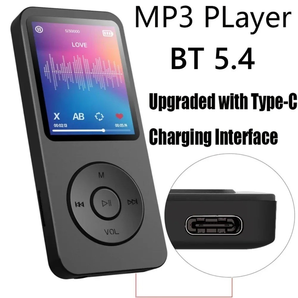 Type-C Port MP3 Bluetooth Player Fast Charging 5.4 Bluetooth Version Running