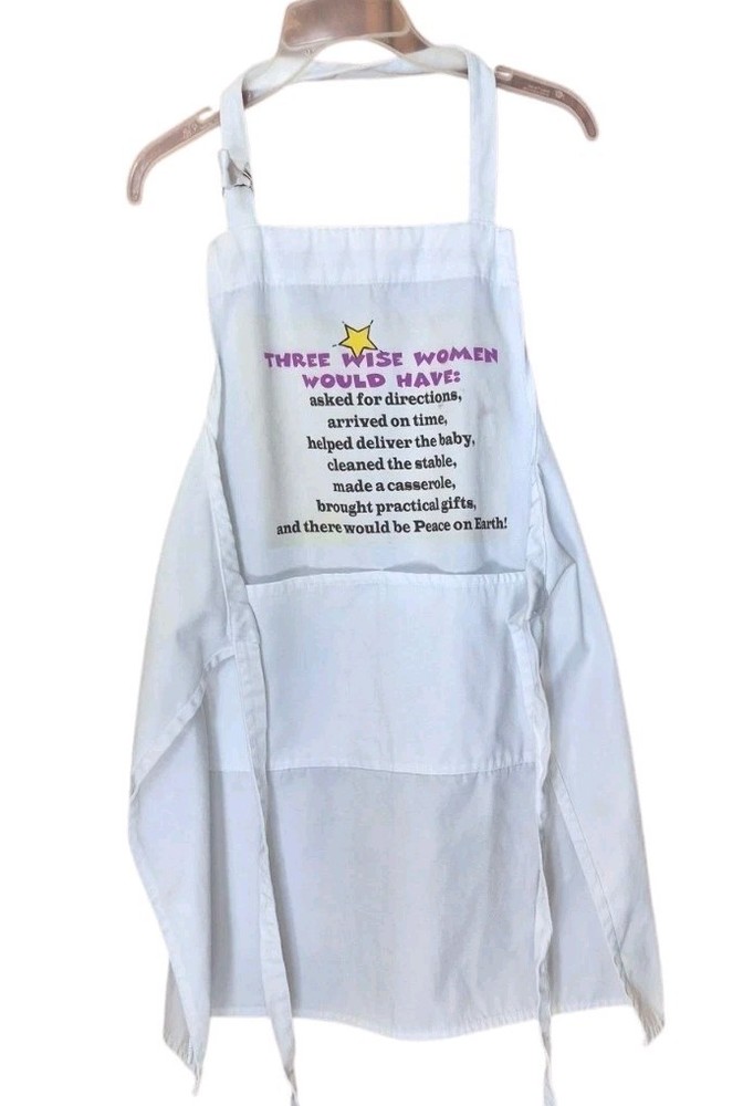 Three Wise Women Apron, One Size, Adjustable Strap, Pockets