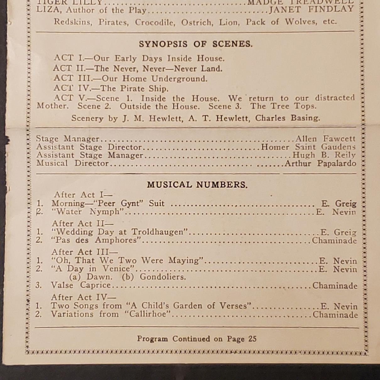 2247----1913 Hollis St Theatre Boston broadside/program - Maude Adams -Peter Pan