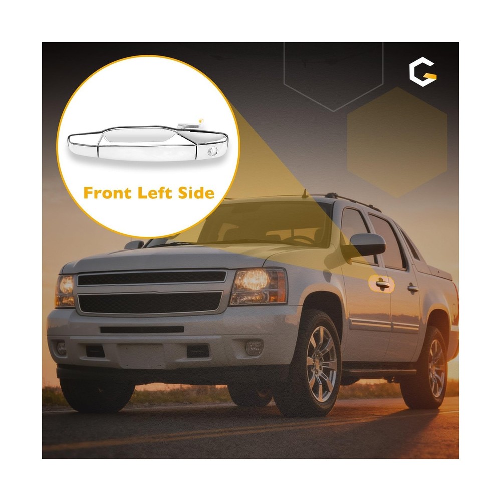 Exterior Chrome Door Handle Front Left Driver Side | Replacement for 2007-201...