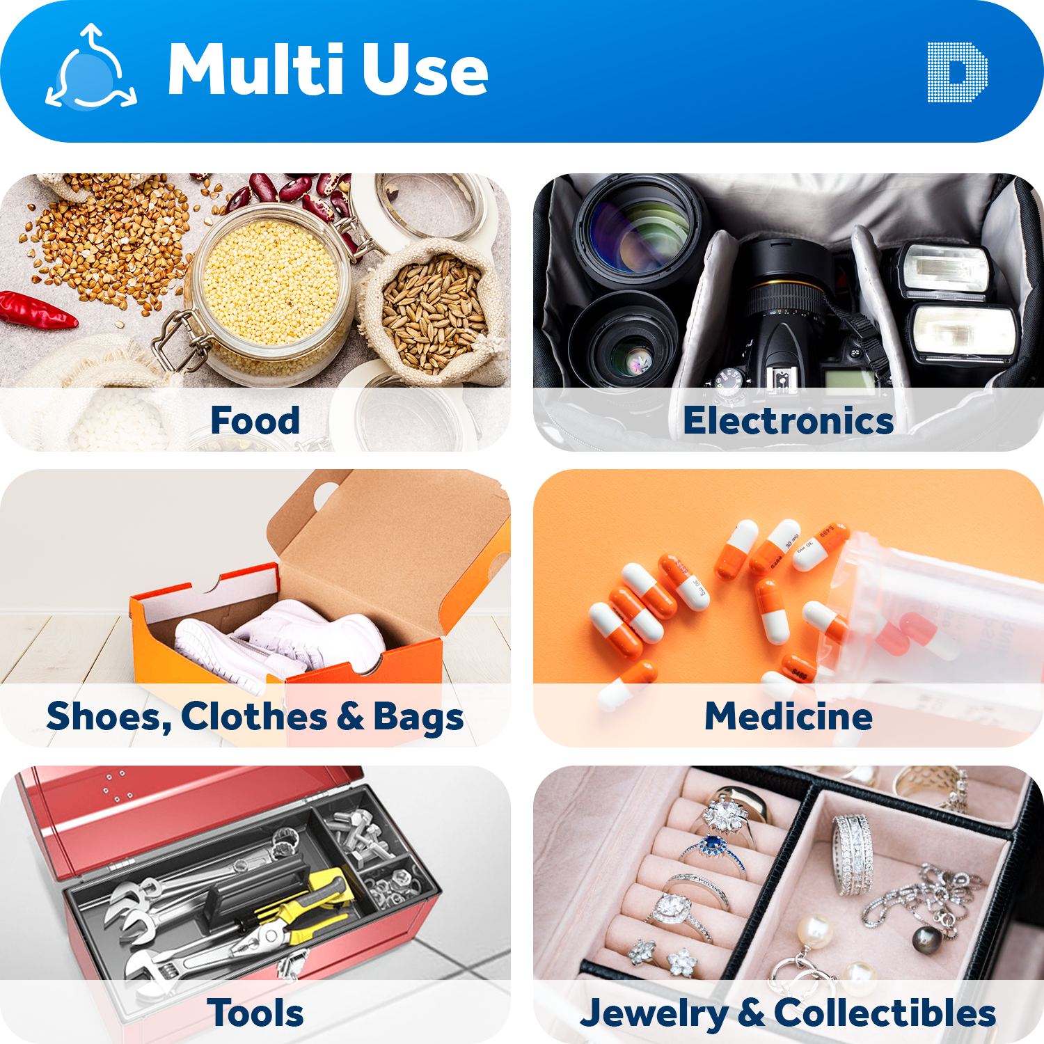 1 gram X 50 PK "Dry&Dry"Silica Gel Desiccant Packets - Reusable(FDA Compliant)