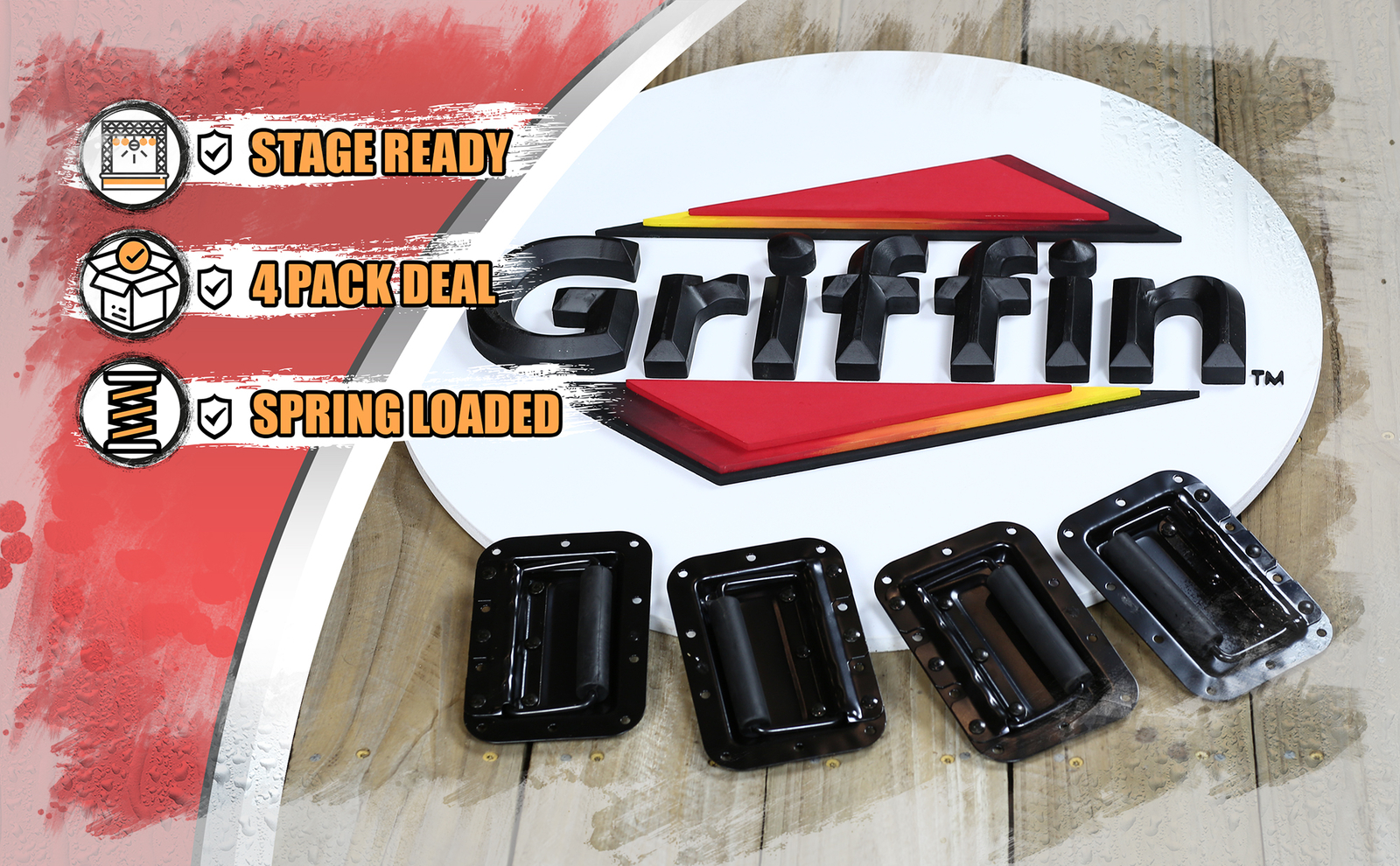 PA Speaker Cabinet Handles - Recessed Metal Flip Spring Road Flight Trunk Case