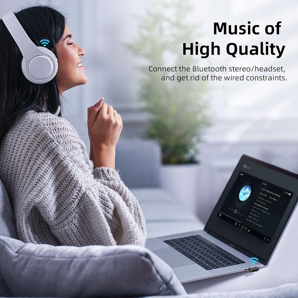 Bluetooth Adapter for Desktop PC: Plug & Play 5.4 USB Mini EDR Dongle Receiver &