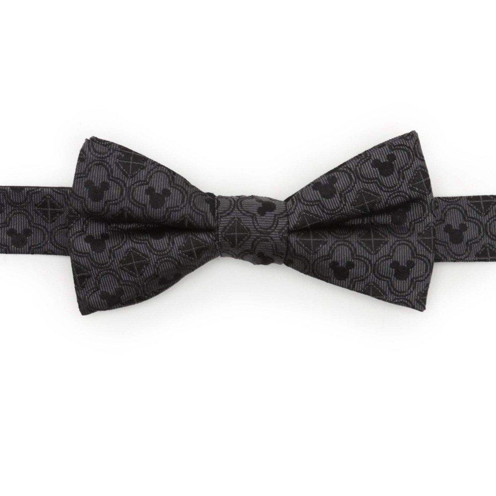 Disney Mickey Mouse Pattern Black Bow Tie
