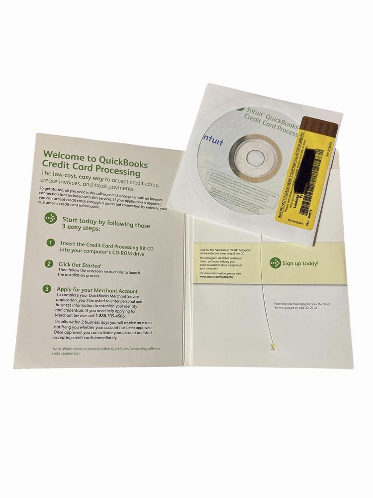 QuickBooks Credit Card Processing Kit NEW Sealed Intuit CD Complete