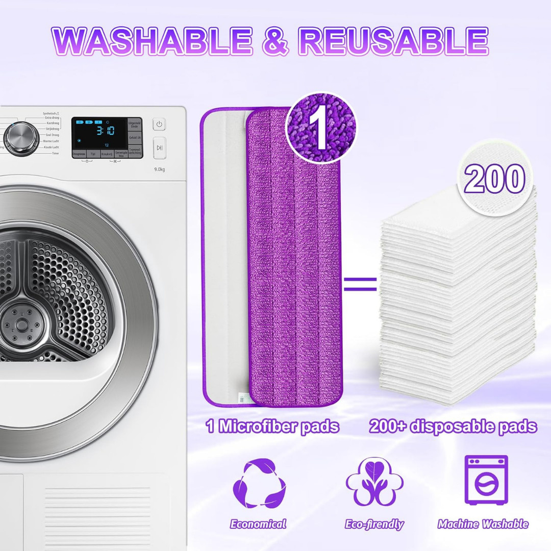 6 Pack Reusable Mop Pads for Swiffer PowerMop, Power Mop Pads 15'' Microfiber Re