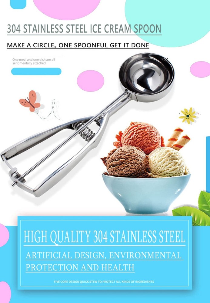 Cookie Scoop, Ice Cream Scooper set with Trigger, Small, Medium and Large Sta...