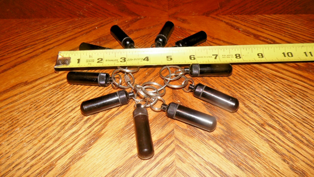 Black Pill Container for Keychain, 10 count