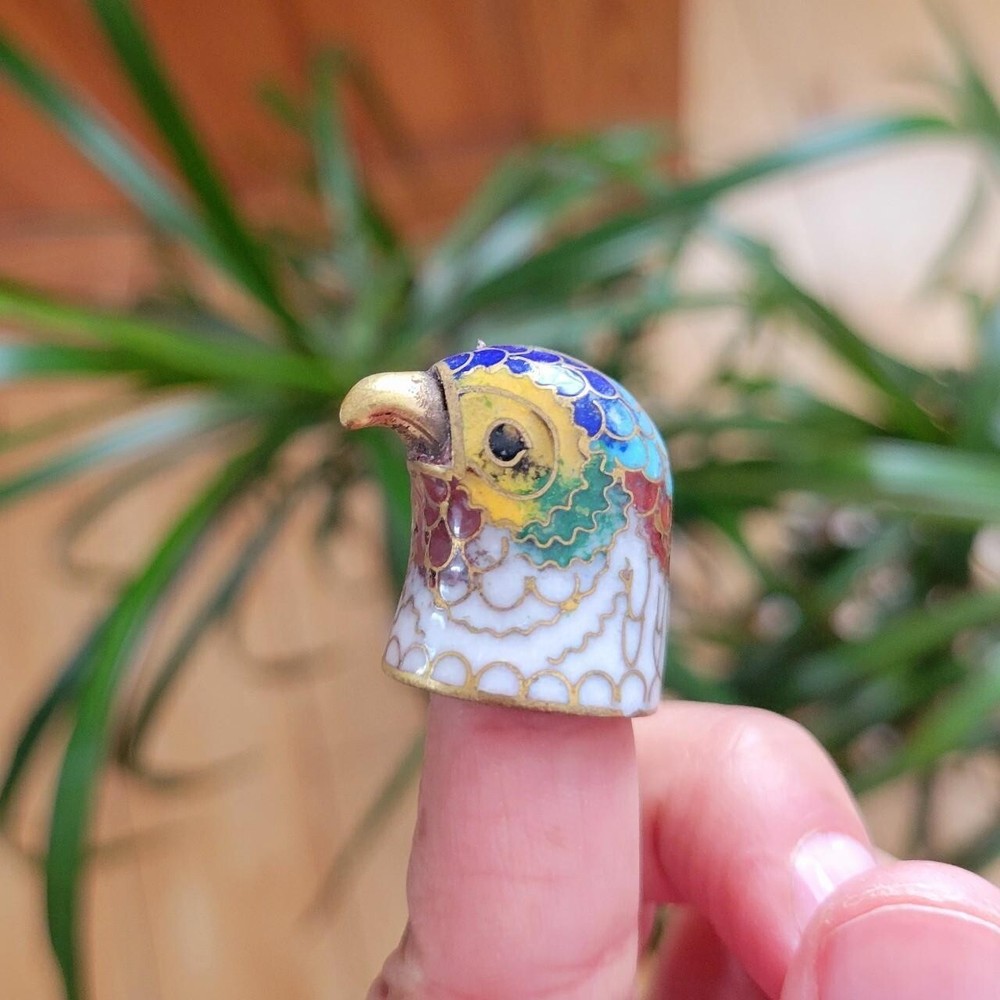 *RARE* Vintage Cloisonne Bird Thimble