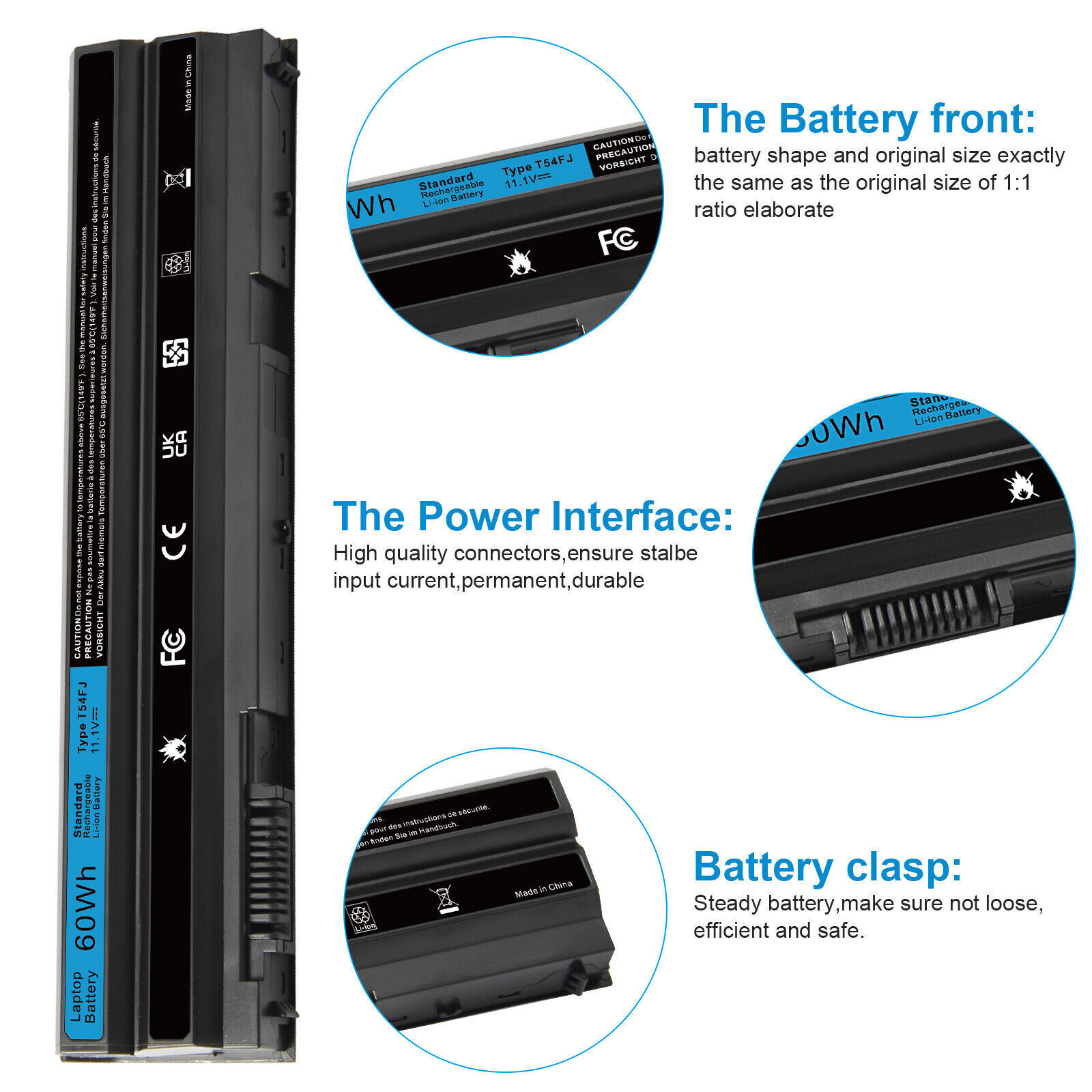 Lot E6540 T54FJ Battery for Dell Latitude E6440 E5430 E5520 E5530 E6420 E6430